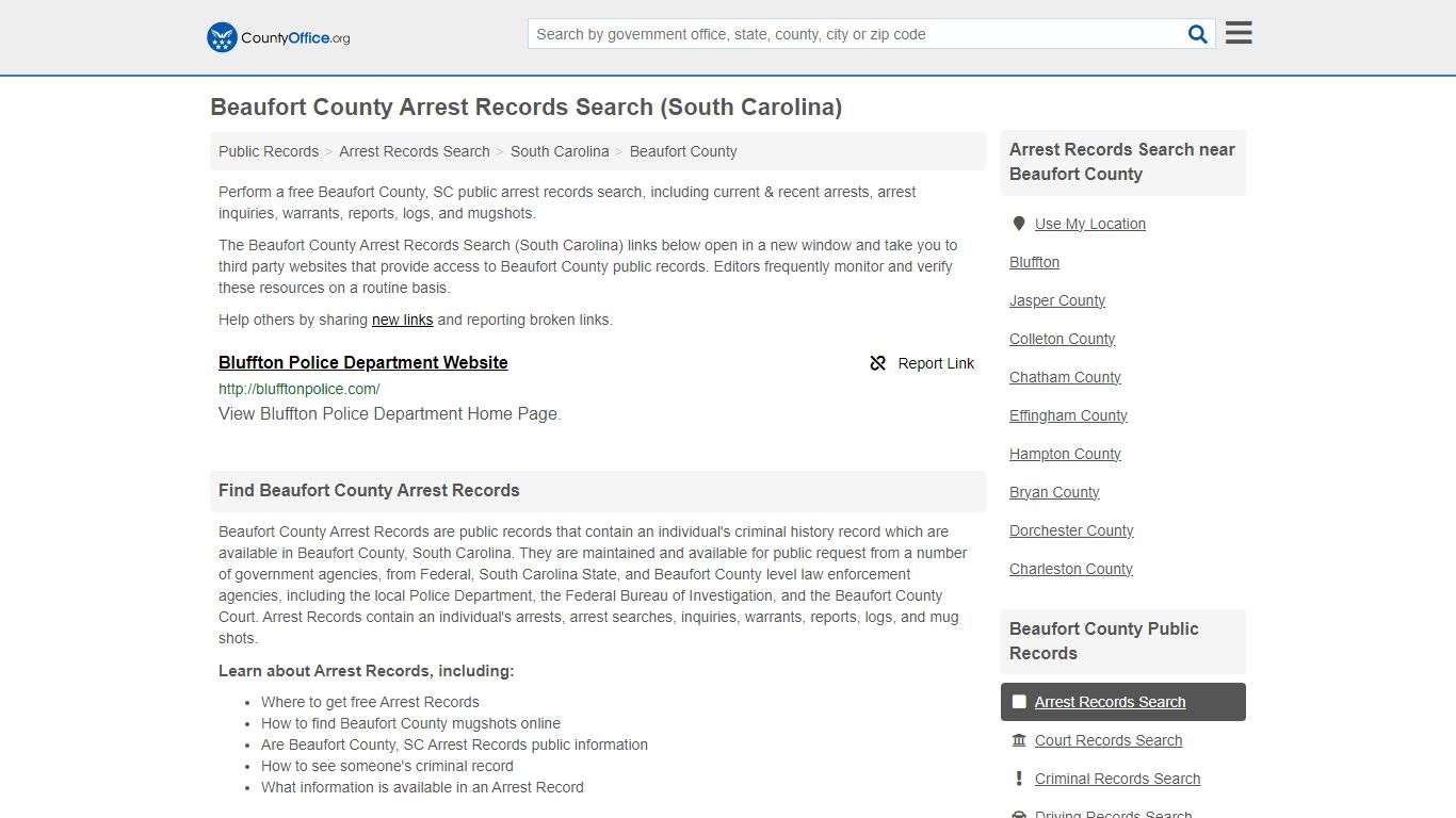 Arrest Records Search - Beaufort County, SC (Arrests & Mugshots)